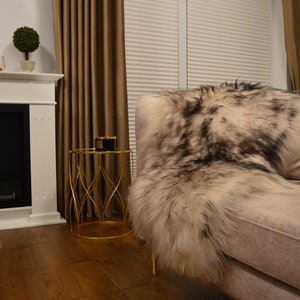 White-Black Real Icelandic Sheepskin Rug Scandinavian Decor Sofa Sheepskin throw Chair Cover Natural Sheep Skin Rugs Unique Color