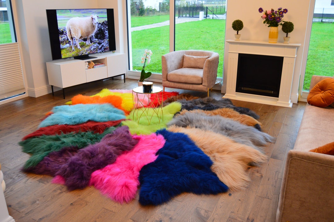 SALE Genuine Icelandic Colors Sheepskin Rug, Pelt, Carpet, Giant ...