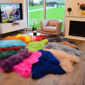 SALE Genuine Icelandic colors Sheepskin Rug, Pelt, carpet, Giant Sheepskin rug, Large sheepskin Rug, Sheepskin 17 COLORS