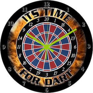 Wall clock Dart with inscription Its Time for Dart Soft