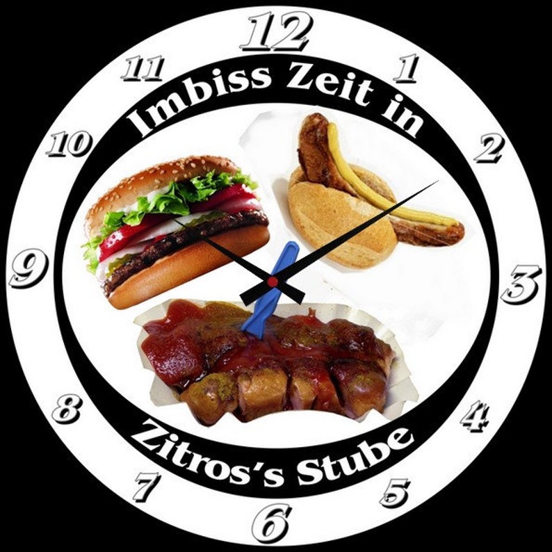 Wall clock snack with your own name or text image 1