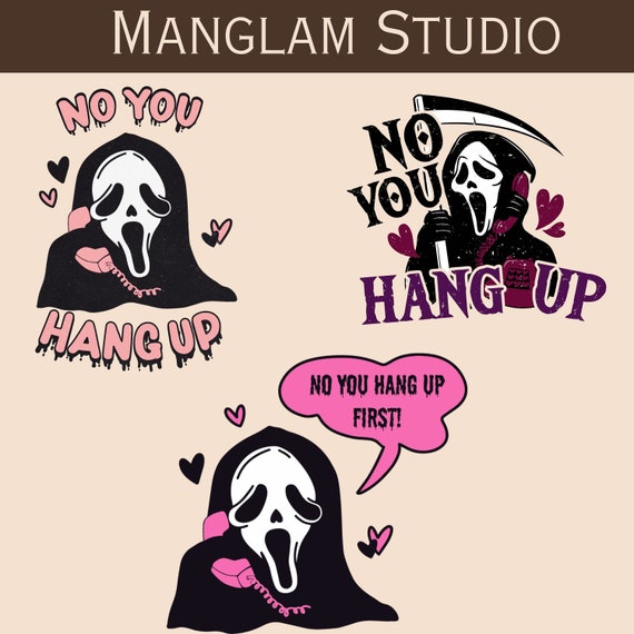 No you hang up png, Funny Horror Scream png, Horror movie Halloween png, Halloween gift, ready to download, Scream ghost , Michael Myers