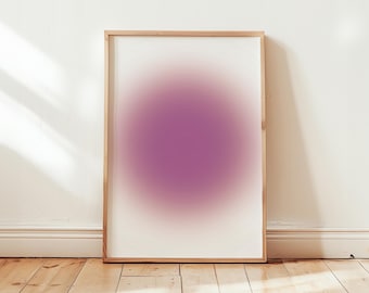 Aura Poster Farbverlauf Wandbild lila » Positive Wandkunst Energie spirituell, Abstrakter Farbverlauf | Trendige Y2K Boho Deko - Aura Kunst