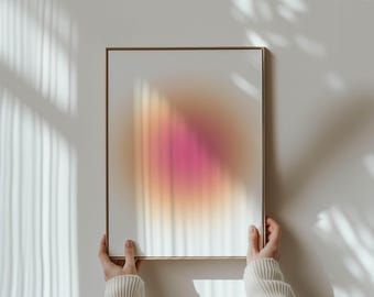 Aura Poster Farbverlauf Wandbild » Positive Wandkunst Energie spirituell, Abstrakter Farbverlauf | Trendige Y2K Boho Deko - Aura Kunst