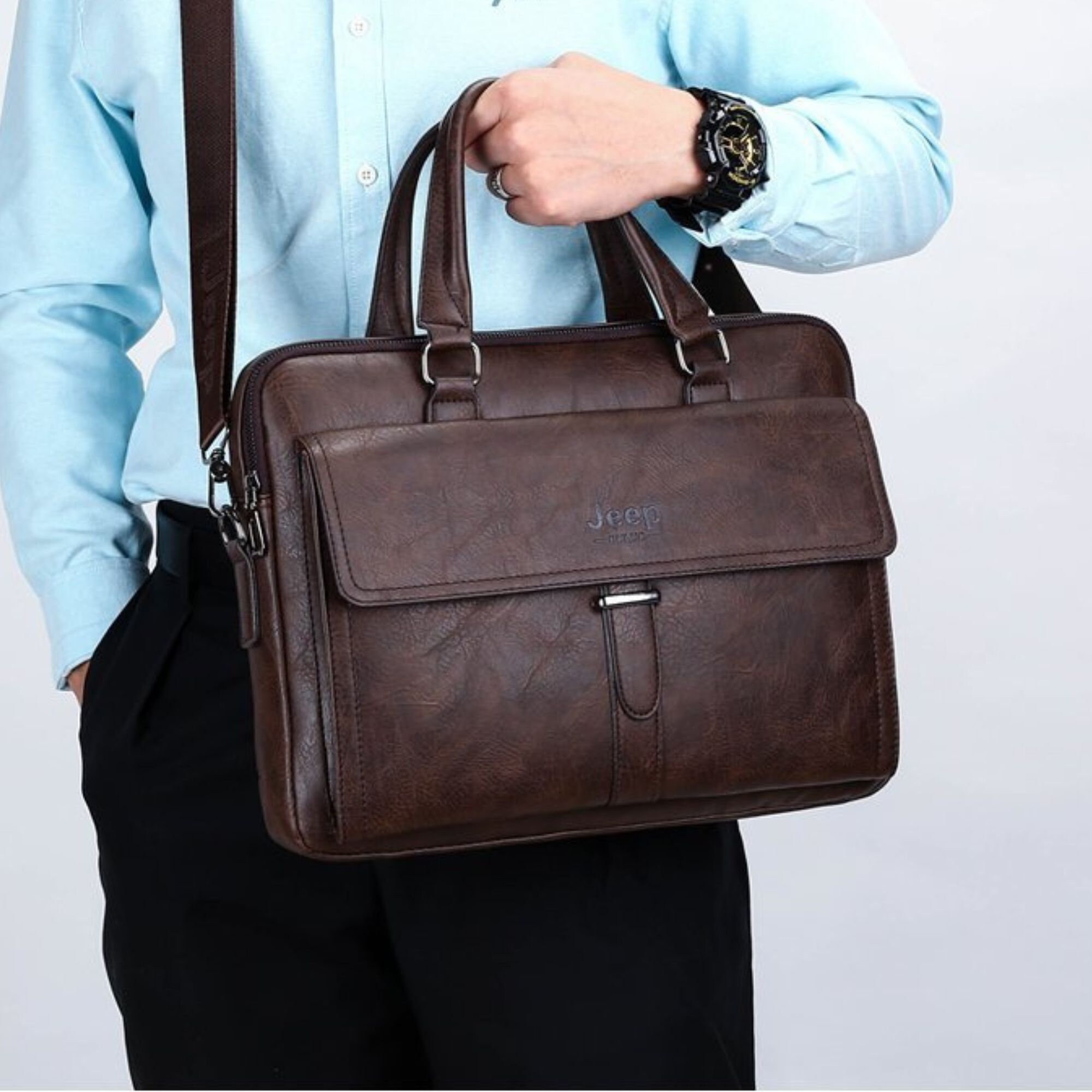 Brand Design Shoulder Bag Men Crossbody Bag Fashion Business PU