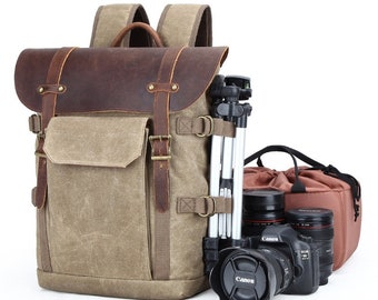 Camera Photo  Large Backpack fot Men  Canvas Waterproof Photography Bag Outdoor