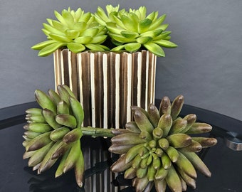 Succulent Sempervivum Jelly Bean Artificial Faux Latex Realistic Real to Touch Minimalistic style 13cm Height Grenn and Dark