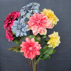 Dahlia Artificial Flower Bouquet Multicolour Home Decor Bouquet by Milda Smilga image 3