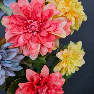 Dahlia Artificial Flower Bouquet Multicolour Home Decor Bouquet by Milda Smilga image 7