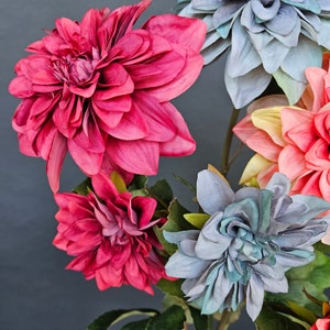 Dahlia Artificial Flower Bouquet Multicolour Home Decor Bouquet by Milda Smilga image 6