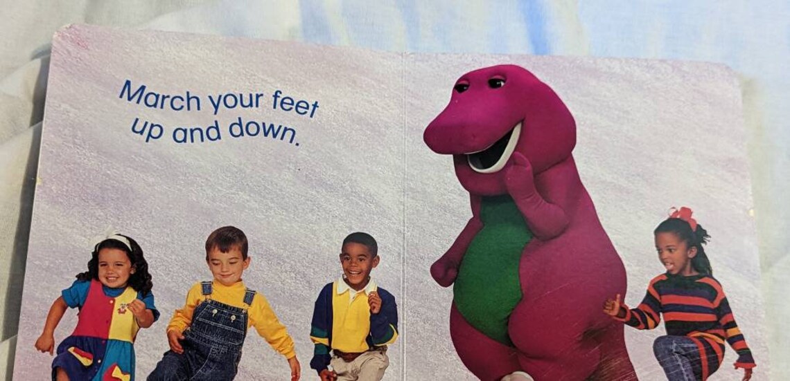 2 Vintage Board Books Barney Plays Nose to Toes & Barney's  Etsy Singapore