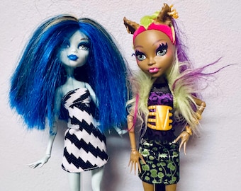monster high freaky fusion clawvenus & frankie recharge redress lot mattel nice!