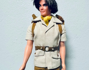 vintage 1974 mod hair ken get up n go safari7706 barbie mattel original belt htf