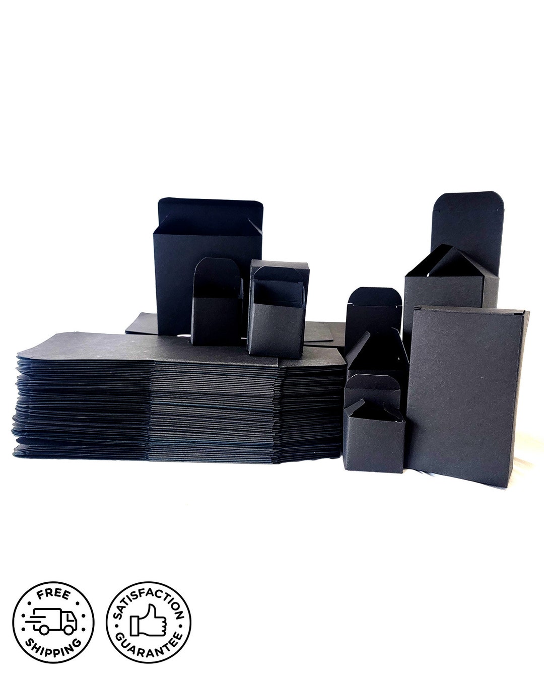 Pack of 250/500/750/1000 Black Boxes, Packaging Boxes, Gift Boxes