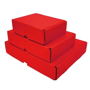 Pack of 50 Red Colored Cardboard Boxes, Packaging Boxes, Gift Boxes, Mailer Boxes, Custom Shipping Boxes, Red Boxes, Christmas Box