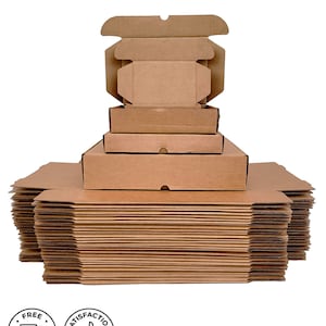 Pack of 50 Kraft Mailer Boxes, Shipping Boxes, Packing Boxes, Gift Boxes, Mailer Boxes, Custom Boxes for Small Business, Boxes, Kraft Box