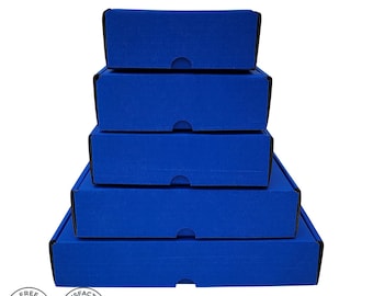 Pack of 50 Blue Cardboard Mailer Boxes, 18pt Packaging