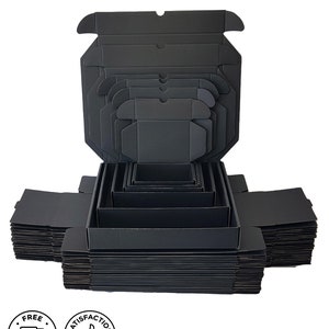 50 Pack Black Corrugated Mailing Boxes, Small Business Packaging