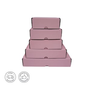 Pack 50 Pink Mailer Boxes, Packaging Boxes, Gift Boxes, Custom Shipping Boxes for Small Business, Pink Boxes, Colored Box, Mailing Boxes