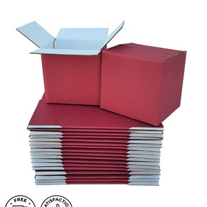 4X4X4 Red Shipping Boxes for Small Business, Packaging Boxes, Gift ...