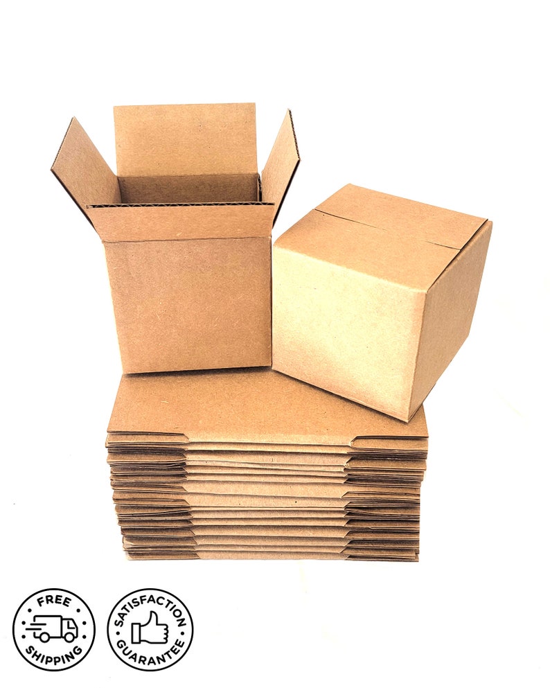 4X4X4 Kraft Shipping Boxes for Small Business, Packaging Boxes, Gift