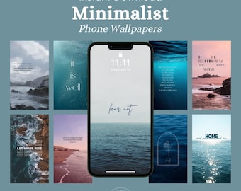 Pakiet tapet na iPhone'a z motywem oceanu | Tła z zachodem słońca na plaży chrześcijańskiej (do pobrania cyfrowego)