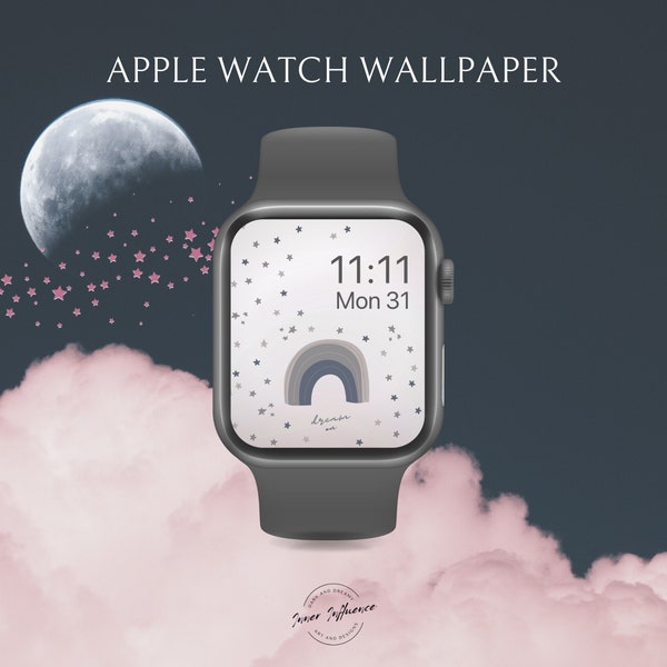 Starry Dreams Watch Faces | Neutral Cloudy Moon Apple Background | Aesthetic Graphic Celestial Wallpaper Pack | 6 PCS (DIGITAL DOWNLOAD)