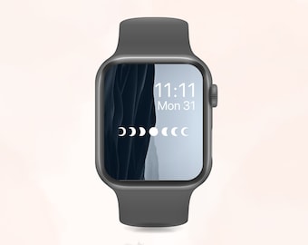 Tapeta z fazami księżyca na Apple Watch | Tarcze Celestial Watch (do pobrania cyfrowego)