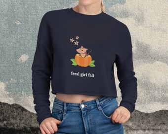 Bluza z nadrukiem „Fal Girl” na jesień | Opos dyniowy