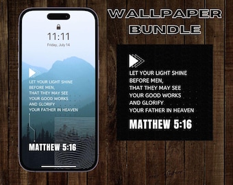 Męski Mateusz 5:16 iPhone Wallpaper Pack | Drzewa i odcienie ziemi | Tło do zapamiętywania wersetów | Tło dla mężczyzn do natychmiastowego pobrania