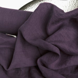 Plum Violet 100% Linen fabric 205gsm, 145cm/58inches wide. Medium weight,densely woven,prewashed,softened.