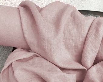 Dusty Pink 100% Linen fabric 205gsm, 145cm/58inches wide. Medium weight,densely woven,prewashed,softened.