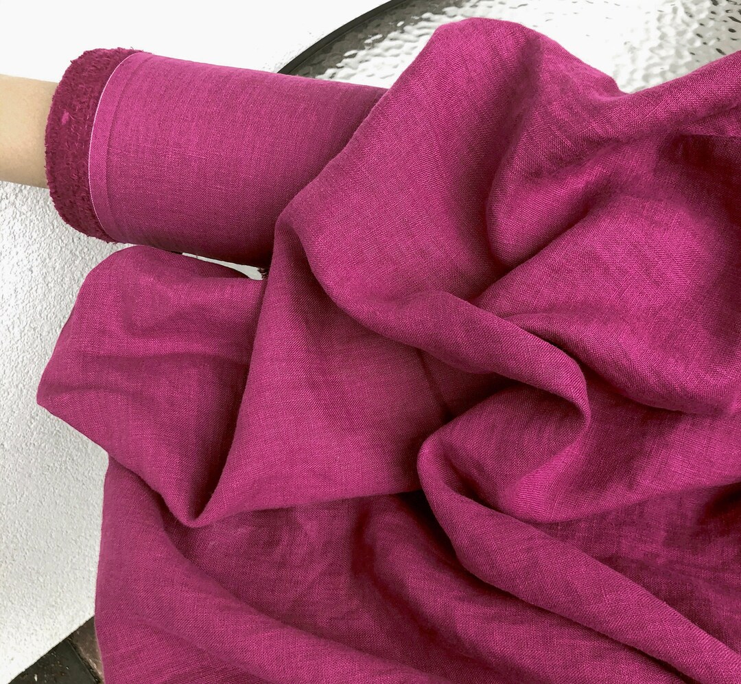 Fuchsia Medium Weight Linen Fabric main image 1