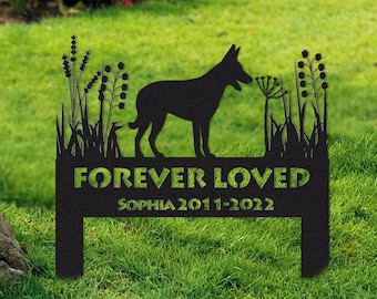 Belgian Malinois Memorial Stake Sign Personalized,Pet Grave Markers Sign,Sign With Stake,Pet Loss Gift,Sympathy Sign, Remembrance Stake