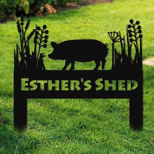 Pig Memorial Stake Sign Personalized,Pig Farm Decor,Pet Grave Markers Sign,Pig Sign With Stake,Pet Loss Gift,Farmhouse Decor,Yard Decor