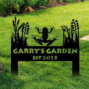 Frog Memorial Stake Sign Personalized,Garden Decor,Pet Grave Markers Sign,Sign With Stake,Frog Pond Decor,Sympathy Sign,Remembrance Stake