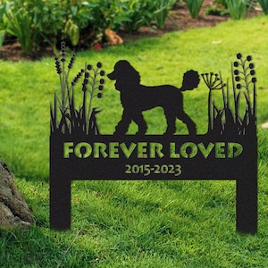 Poodle Memorial Stake Sign Personalized,Pet Grave Markers Sign,Poodle Gift,Sign With Stake,Pet Loss Gift,Sympathy Sign,Remembrance Stake