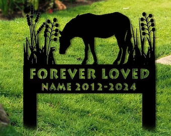 Horse Memorial Stake Sign Personalized,Pet Grave Markers Sign,Horse Sign With Stake,Pet Loss Gift,Sympathy Sign, Remembrance Stake,