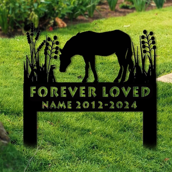 Horse Memorial Stake Sign Personalized,Pet Grave Markers Sign,Horse Sign With Stake,Pet Loss Gift,Sympathy Sign, Remembrance Stake,