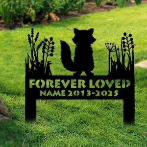 Raccoon Memorial Stake Sign Personalized,Pet Grave Markers Sign,Raccoon Sign With Stake,Pet Loss Gift,Sympathy Sign,Raccoon Lover Gift