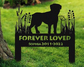 Boxer Hund Gedenkpfahl Zeichen personalisiert, Haustier Grab Marker Schild, Schild mit Pfahl, Haustier Verlust Geschenk, Sympathie Zeichen, Erinnerung Pfahl