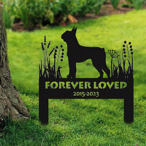 Boston Terrier Memorial Stake Sign Personnalisé, Pet Grave Markers Sign, Sign With Stake, Pet Loss Gift, Sympathy Sign, Remembrance Stake