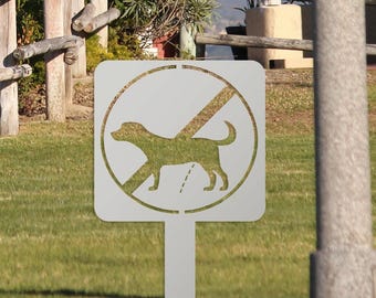 Metalen bordje geen plas hond gazon tuinbord, bord geen hond, bord hondenhok, tuindecor, geen potje plas, geen poepzone, potje opruimen