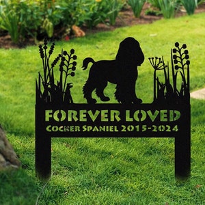 Cocker Spaniel Memorial Stake Sign Personalized,Pet Grave Markers Sign,Custom Sign With Stake,Pet Loss Gift,Sympathy Sign, Remembrance Stake