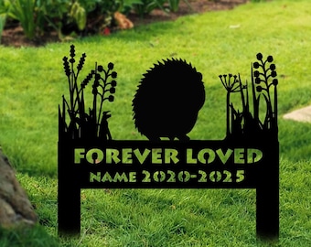 Hedgehog Memorial Stake Sign Personalized,Pet Grave Markers Sign,Hedgehog Sign With Stakes,Pet Loss Gift,Sympathy Sign, Remembrance Stake