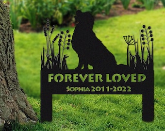 Golden Retriever Memorial Pfahl Zeichen personalisiert, Haustier Grab Marker Zeichen, Zeichen mit Pfahl, Haustier Verlust Geschenk, Sympathie Zeichen, Erinnerung Pfahl