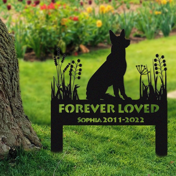 German Shepherd Memorial Stake Sign Personalized,Pet Grave Markers Sign,Sign With Stake,Pet Loss Gift,Sympathy Sign, Remembrance Stake