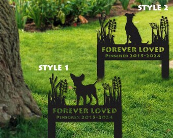 Miniature Pinscher Memorial Stake Sign Personalized,Pet Grave Markers Sign,Sign With Stake,Pet Loss Gift,Sympathy Sign, Remembrance Stake