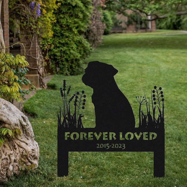 Pug Memorial Stake Sign Gepersonaliseerd, Pet Grave Markers Sign, Pug Gift, Pug Sign With Stake, Pet Loss Gift, Sympathy Sign, Remembrance Stake