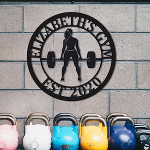Ladies Weightlifting Metal Sign,Personalized Home Gym Sign,Cross Fit Sign,Fitness Home Decor,Custom Gym Decor,Workout Room Wall Art